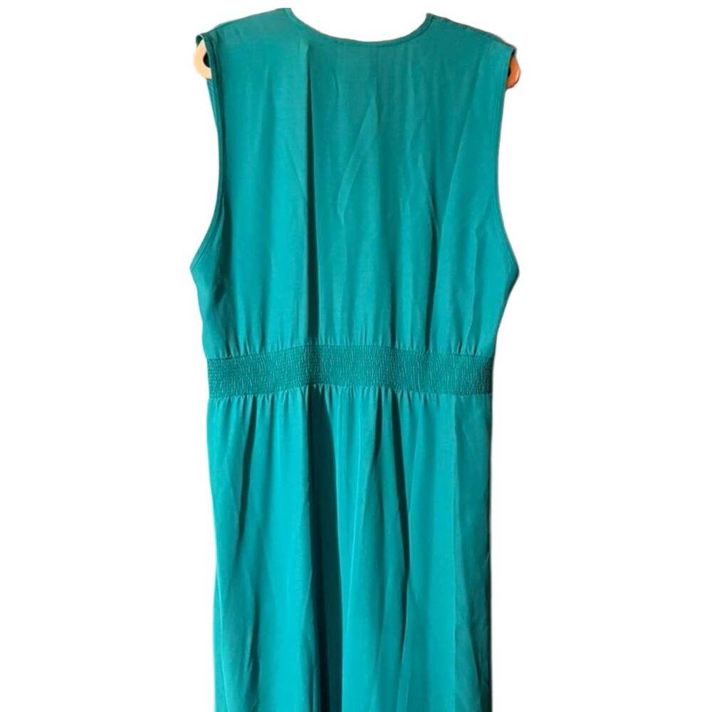 Vintage 90s Nina Piccalino Teal Midi Dress | Wedding Guest Bridesmaid - Picture 7 of 9